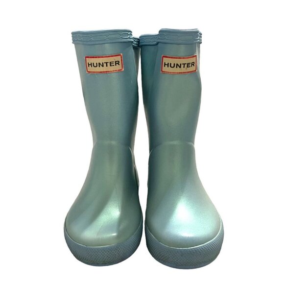 Hunter Sz 7UK / 8US Light Blue Shimmer Rain Boots - Picture 3 of 11
